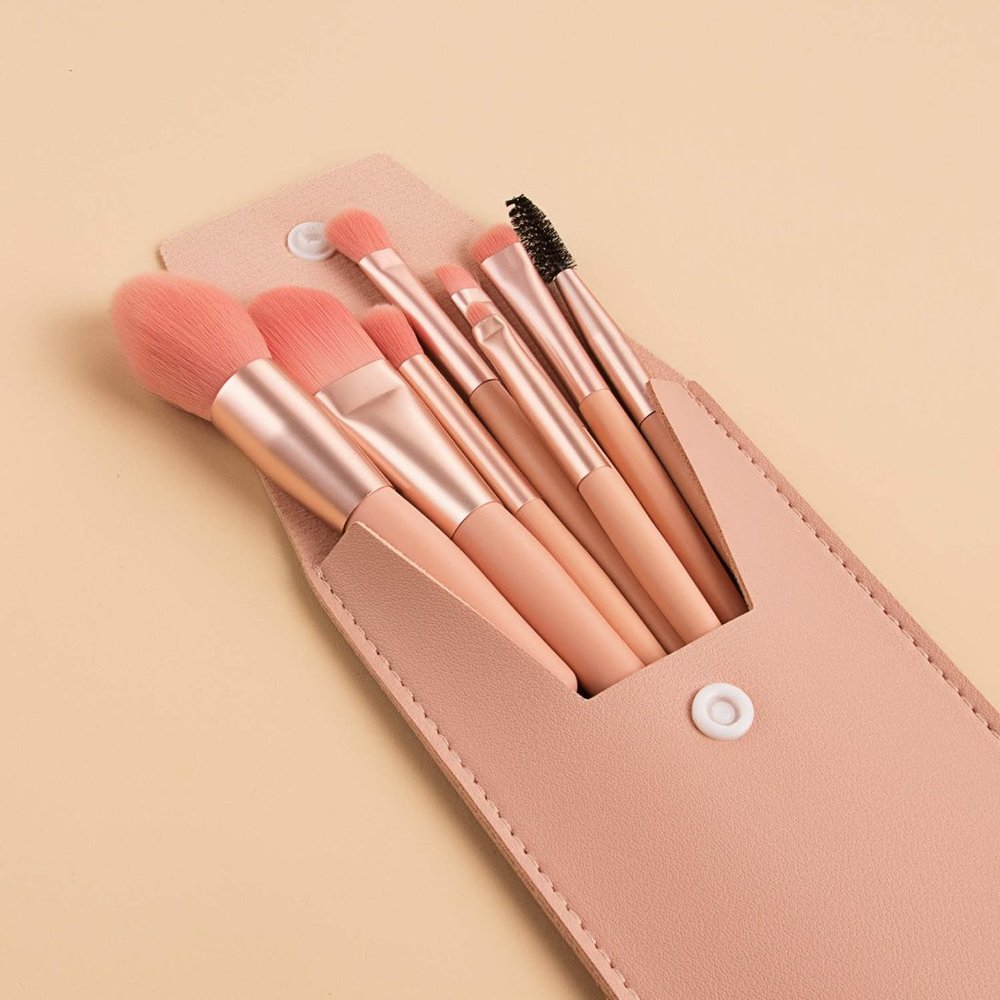 Handy Size 8 pcs Candy Color Makeup Brushes Tool Set